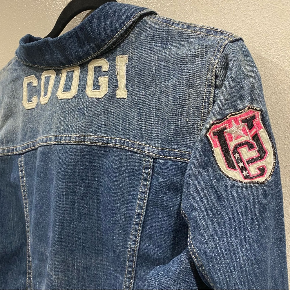 Coogi Embroidered Denim Patch Jacket Dark Blue Large - Picture 9 of 11